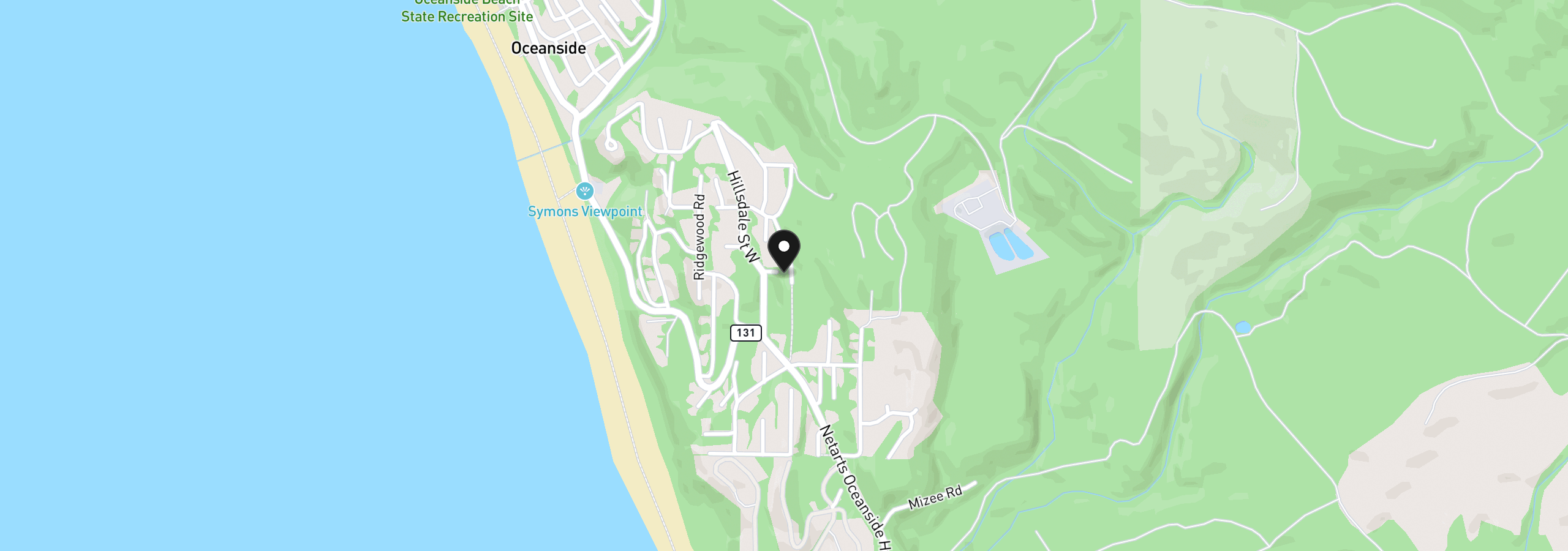 Map showing the location of Manzanita St 2, Oceanside, OR 97134
