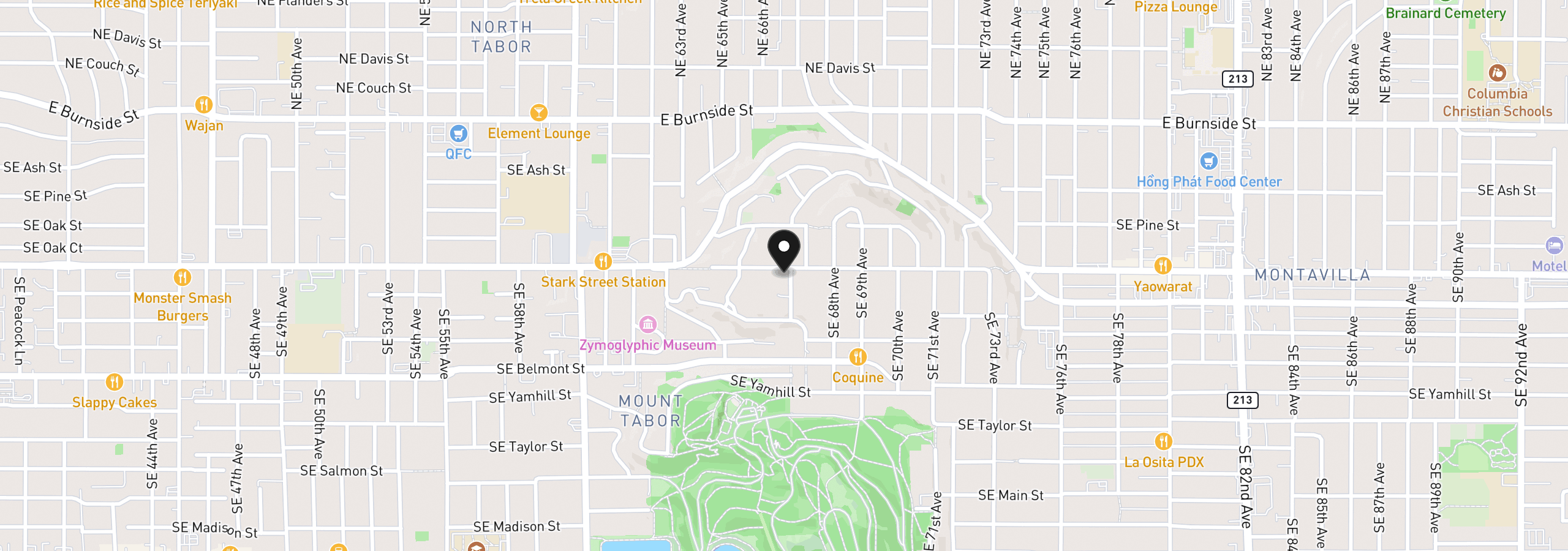 Map showing the location of 6626 SE Stark St, Portland, OR 97215