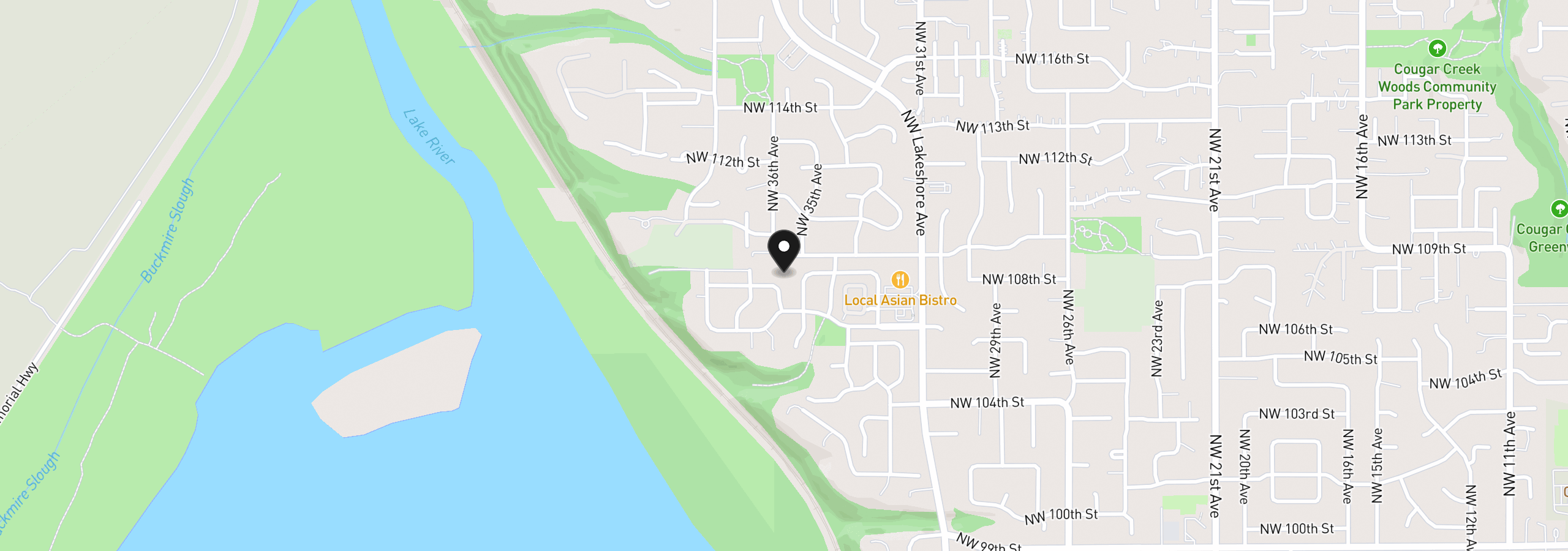 Map showing the location of 3602 NW 107th St, Vancouver, Wa 98685