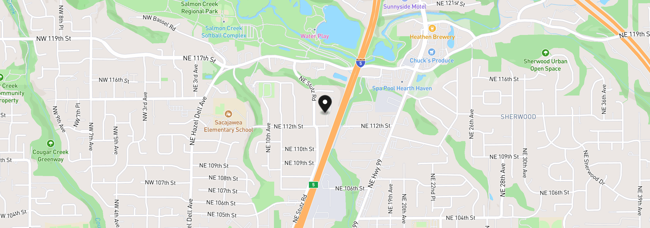 Map showing the location of 11222 NE 14th Ct, Vancouver, Wa 98685