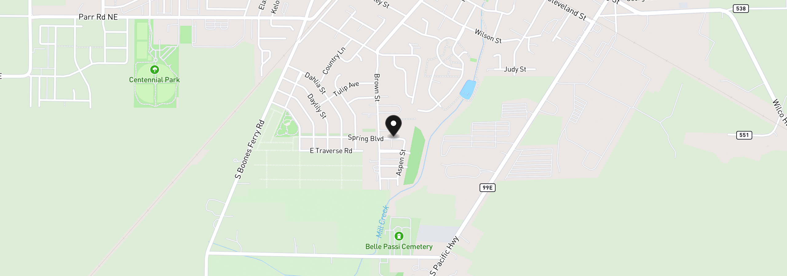 Map showing the location of 564 Spring Blvd, Woodburn, OR 97071