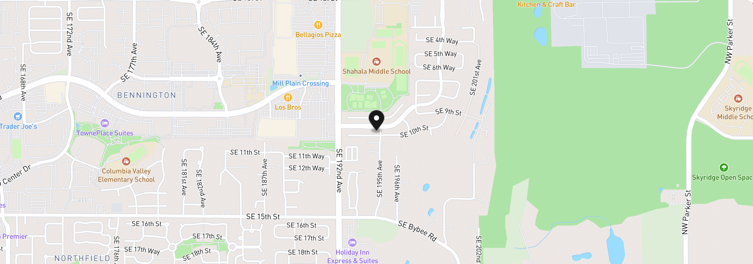 Map showing the location of 19410 SE 10th Cir, Camas, Wa 98607