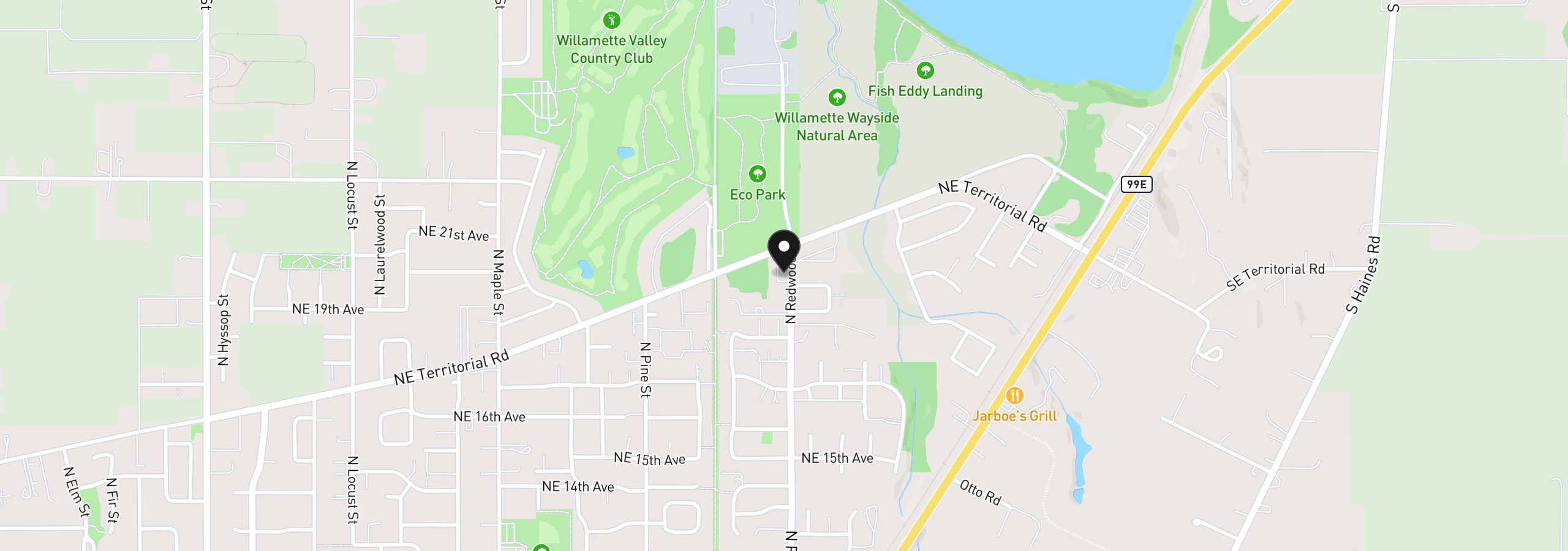 Map showing the location of 2011 N Redwood St, Canby, OR 97013