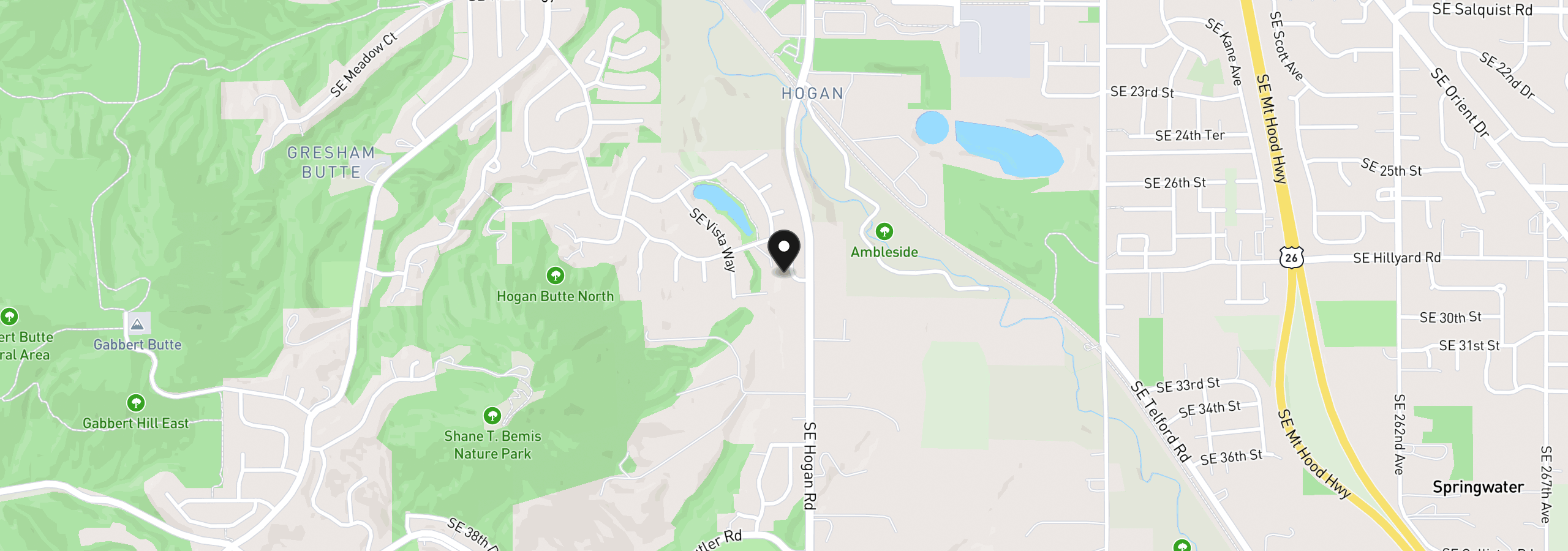 Map showing the location of 2975 SE Cleveland Dr, Gresham, OR 97080