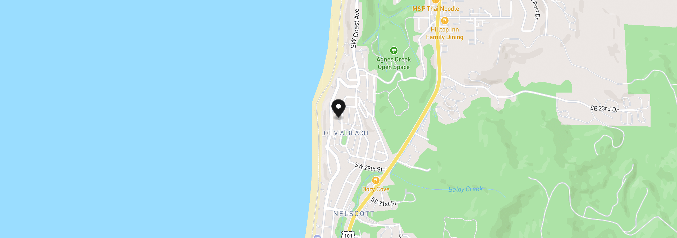 Map showing the location of 2601 SW Anemone Ave, Lincoln City, OR 97367