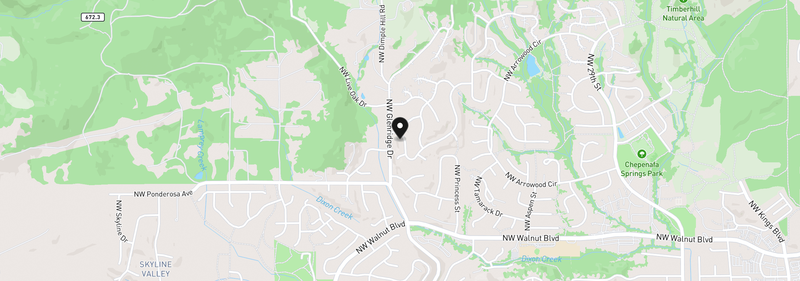 Map showing the location of 4536 NW Boxwood Dr, Corvallis, OR 97330