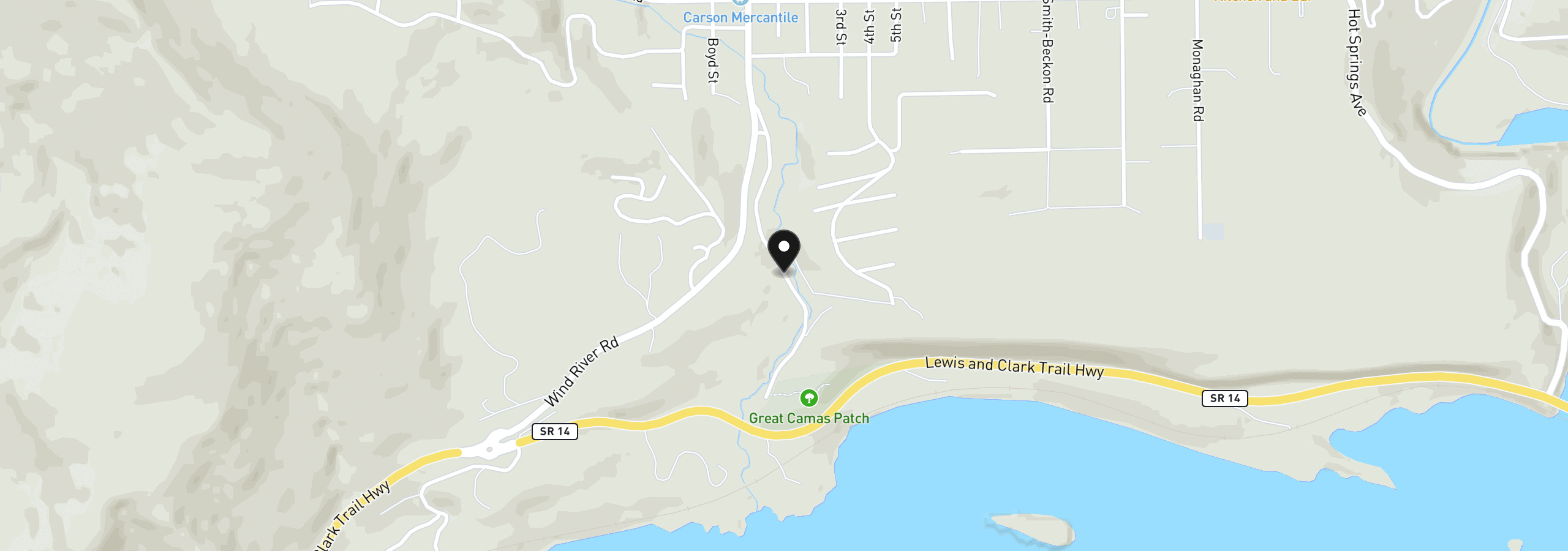 Map showing the location of Carson Depot Rd, Carson, Wa 98610
