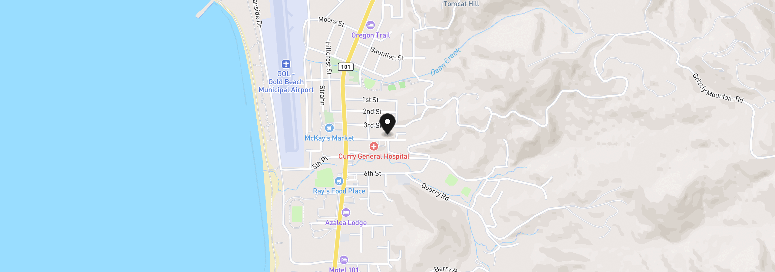 Map showing the location of 94255 4th St, Gold Beach, OR 97444