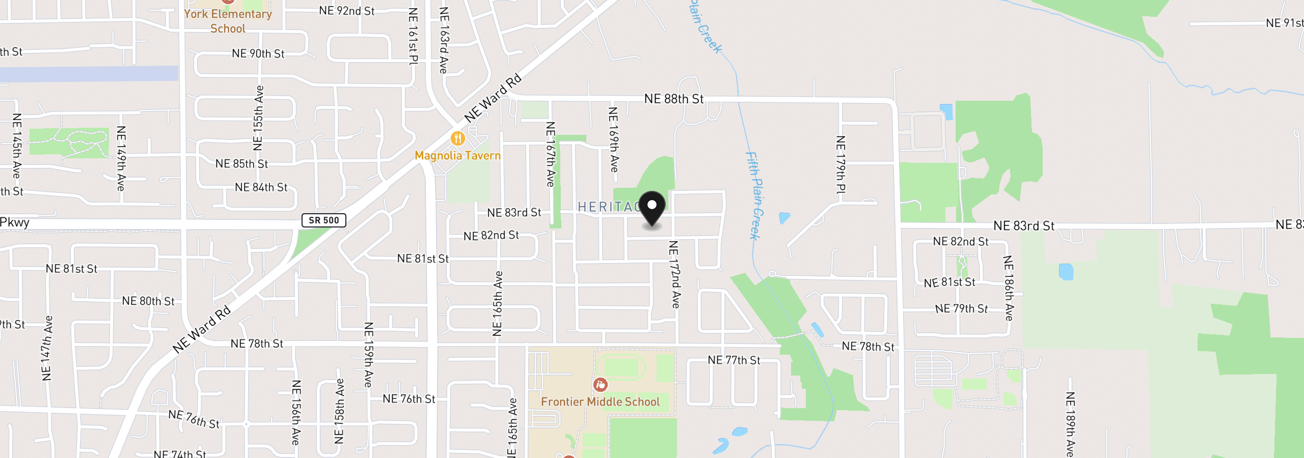 Map showing the location of 17100 NE 82nd St, Vancouver, Wa 98682