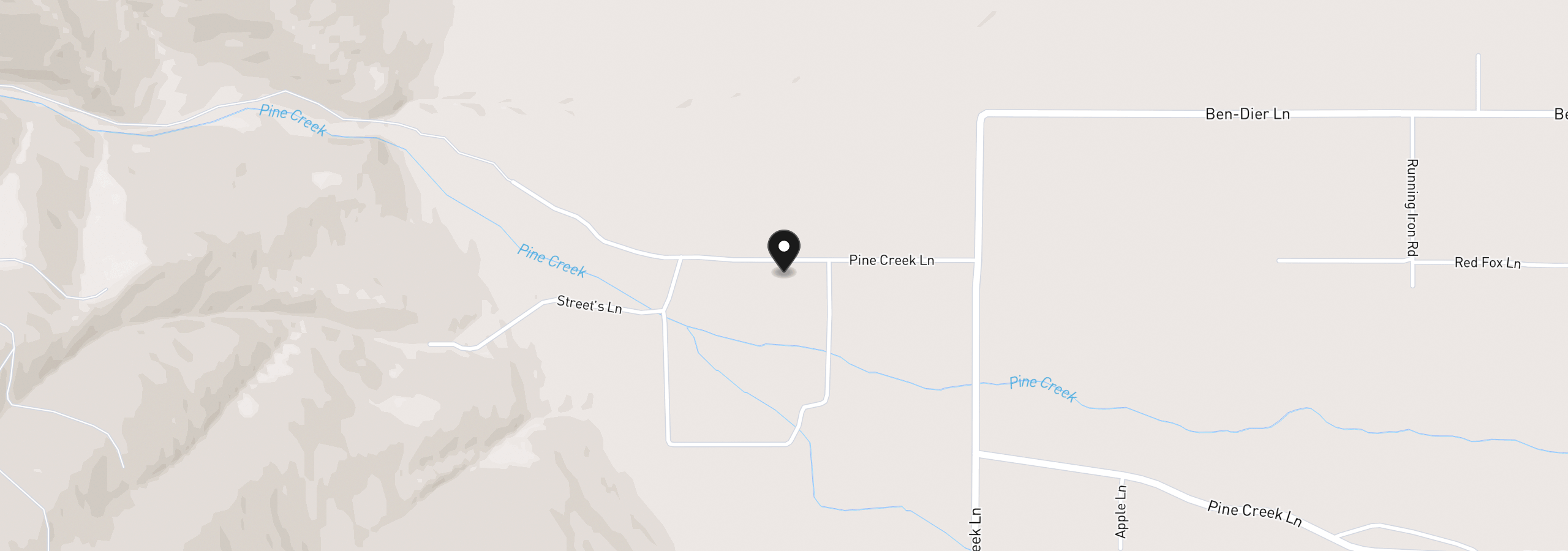 Map showing the location of 14266 Pine Creek Ln, Baker City, OR 97814