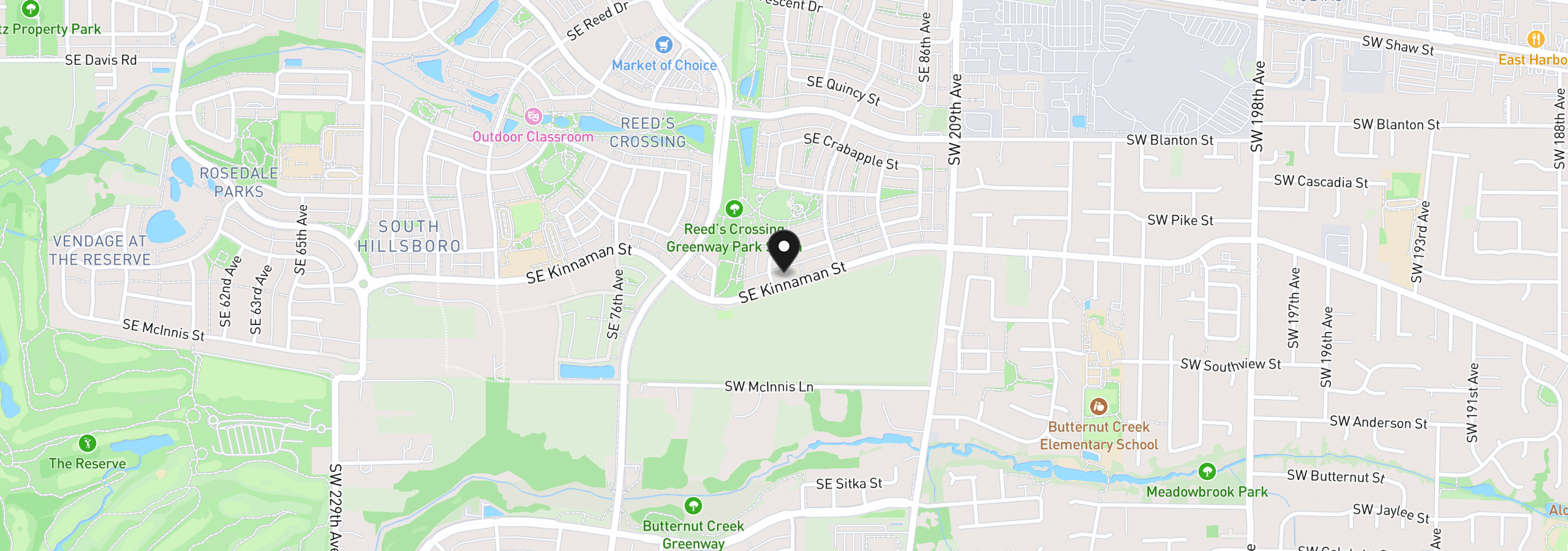 Map showing the location of 8133 SE Kinnaman St, Hillsboro, OR 97123