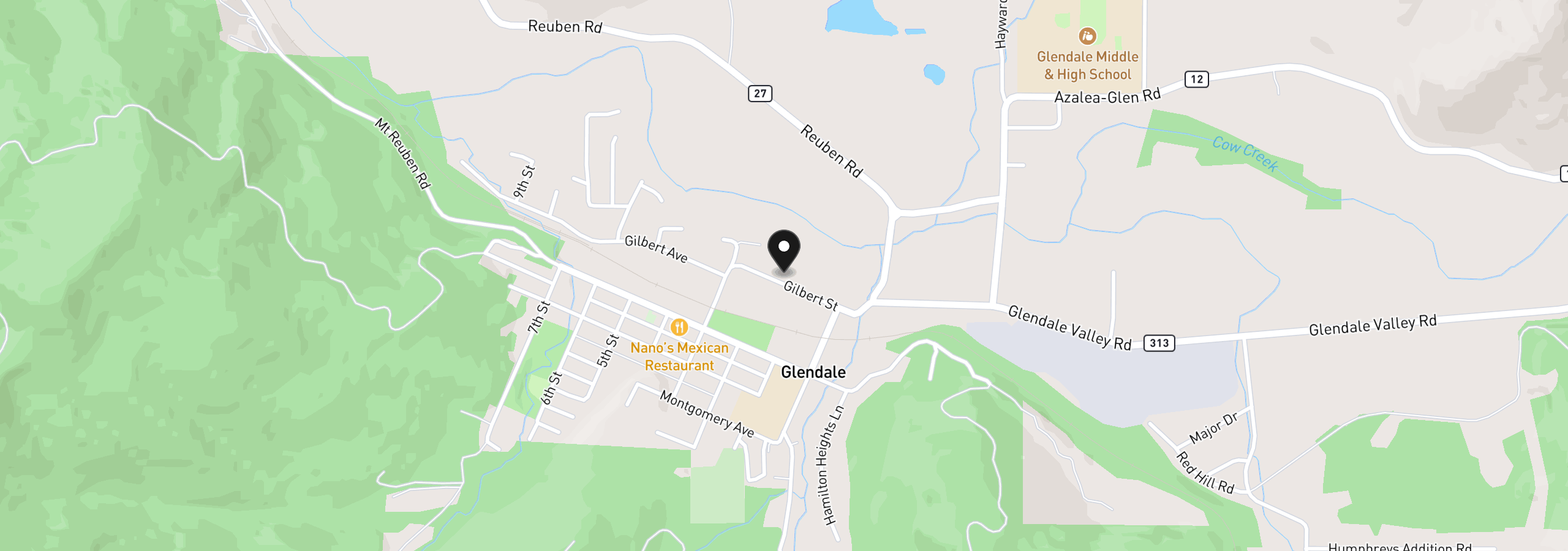 Map showing the location of 219 Gilbert Ave, Glendale, OR 97442