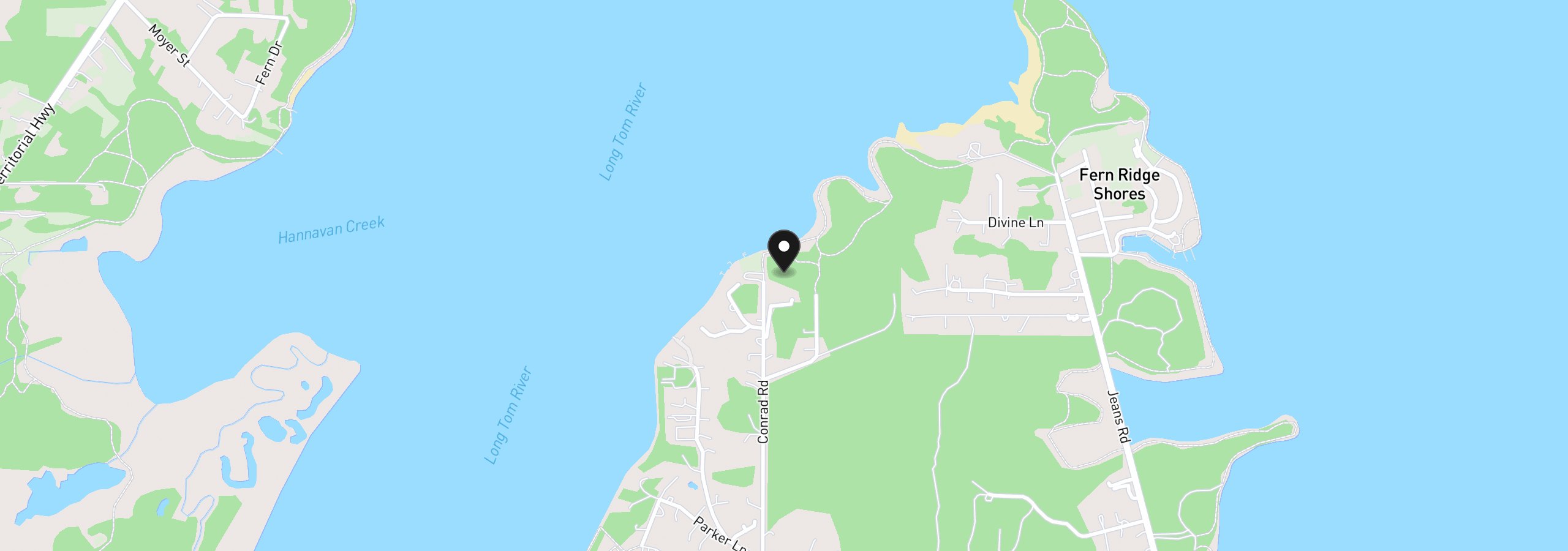 Map showing the location of Lakeshore Lot 1, Veneta, OR 97487