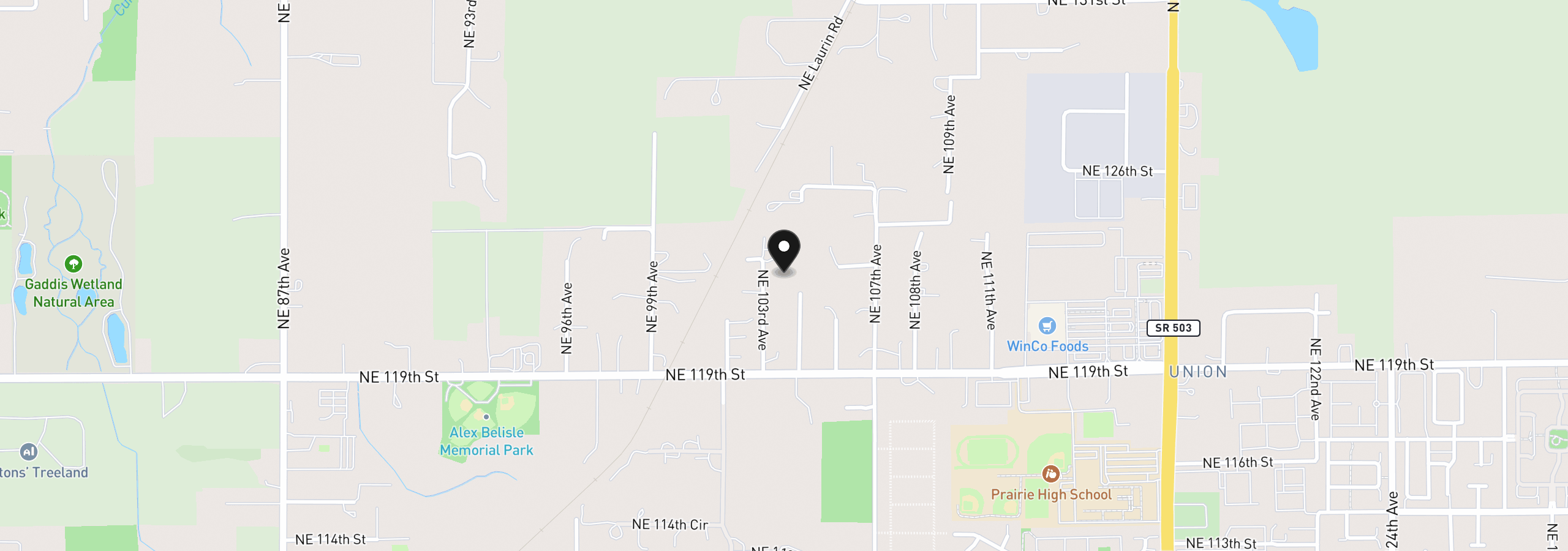 Map showing the location of 12207 NE 103rd Ave, Vancouver, Wa 98662