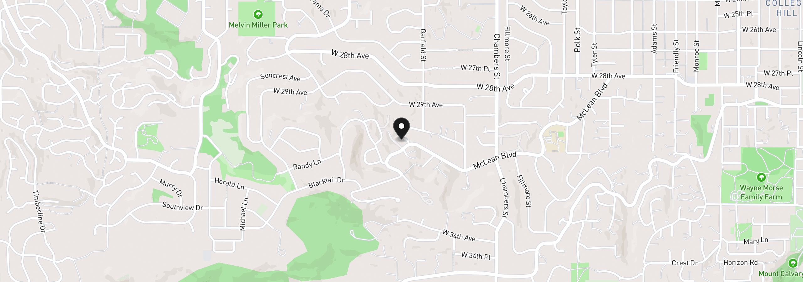 Map showing the location of 2089 Graham Dr, Eugene, OR 97405