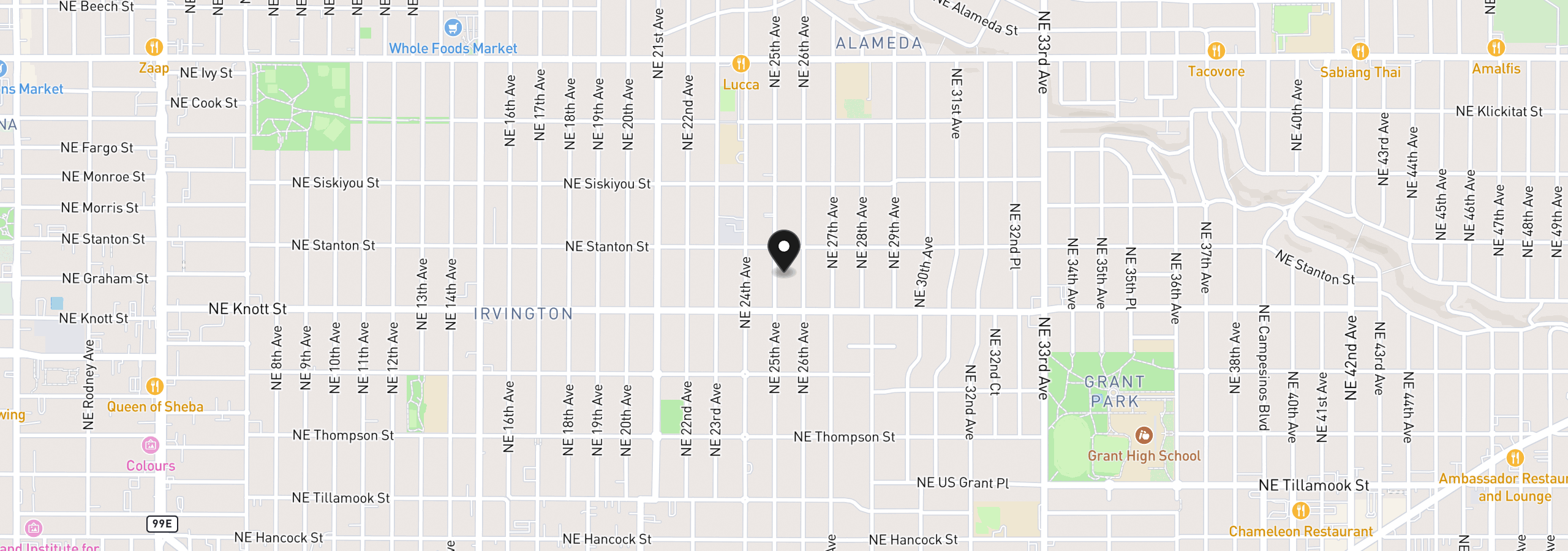 Map showing the location of 2804 NE 25th Ave, Portland, OR 97212