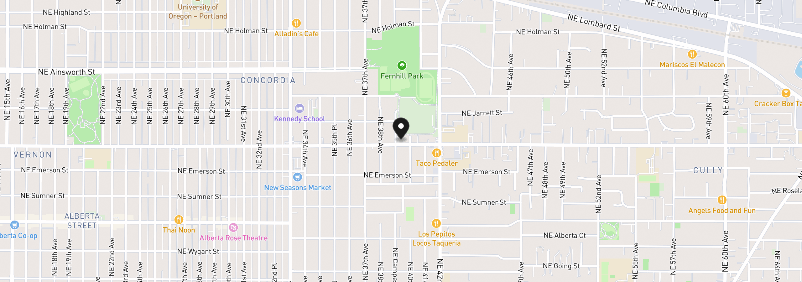 Map showing the location of 3911 NE Killingsworth St 10, Portland, OR 97211