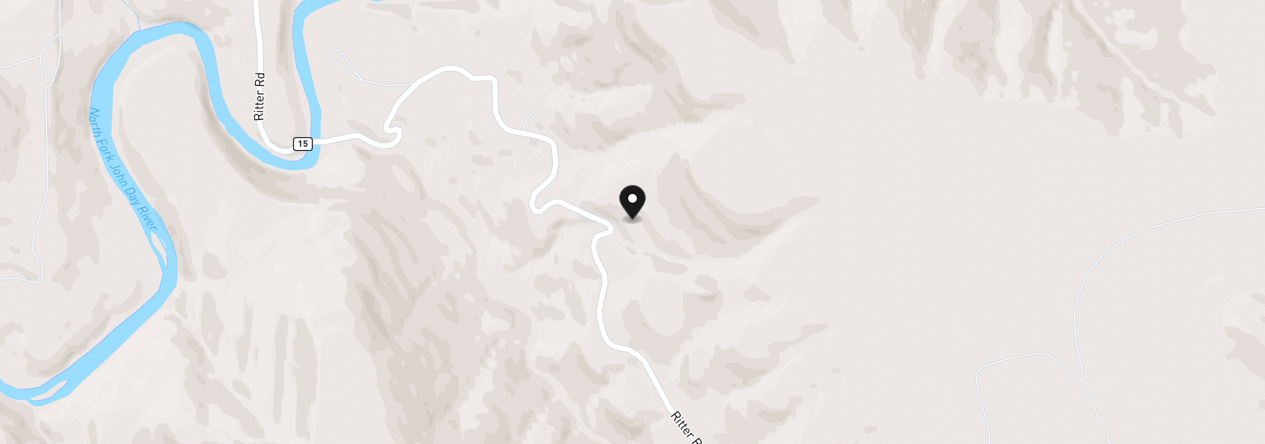 Map showing the location of Ritter Road, Ritter, OR 97856