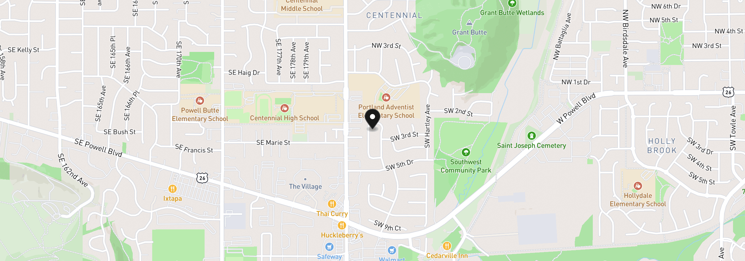 Map showing the location of 254 SW Nancy Cir, Gresham, OR 97030