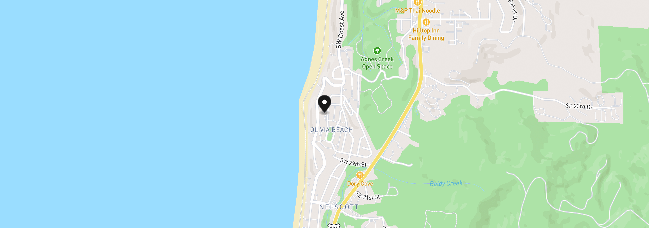Map showing the location of 2583 SW Anemone Ave, Lincoln City, OR 97367