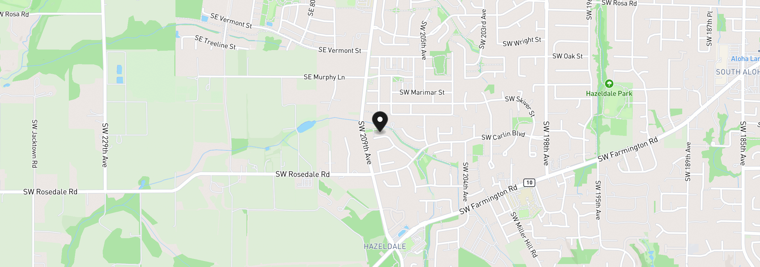Map showing the location of 20867 SW Zurich Ct, Beaverton, OR 97078
