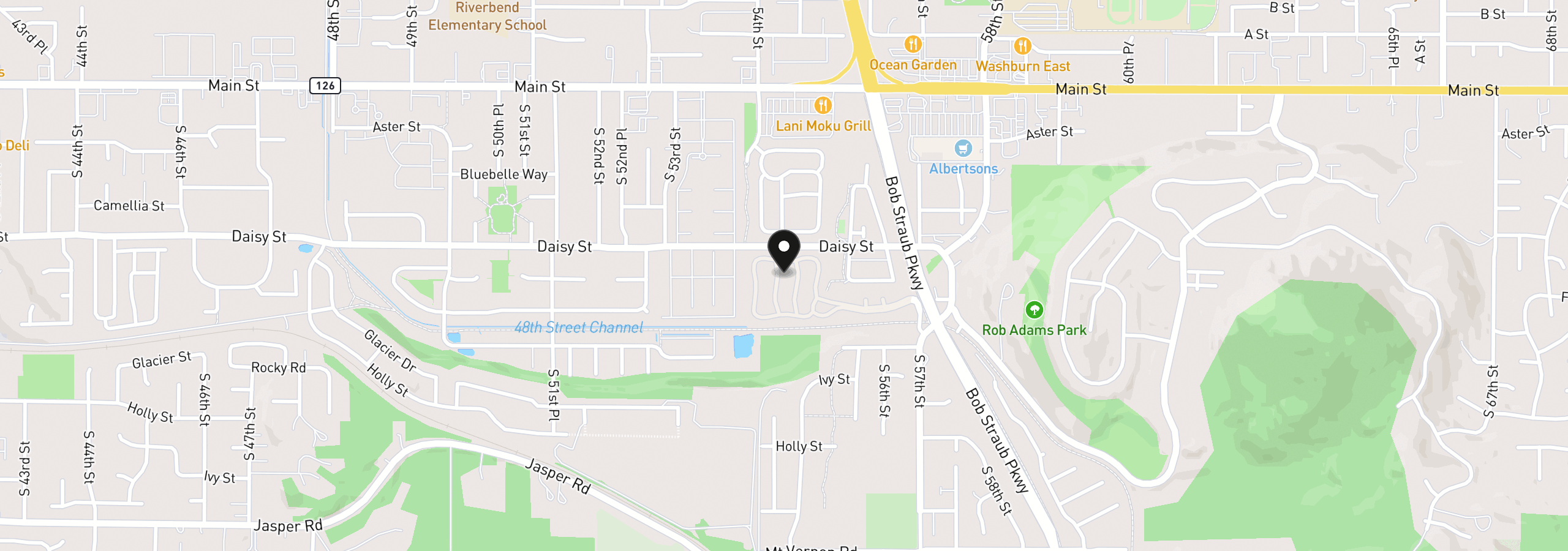 Map showing the location of 658 S 57th St 55, Springfield, OR 97478