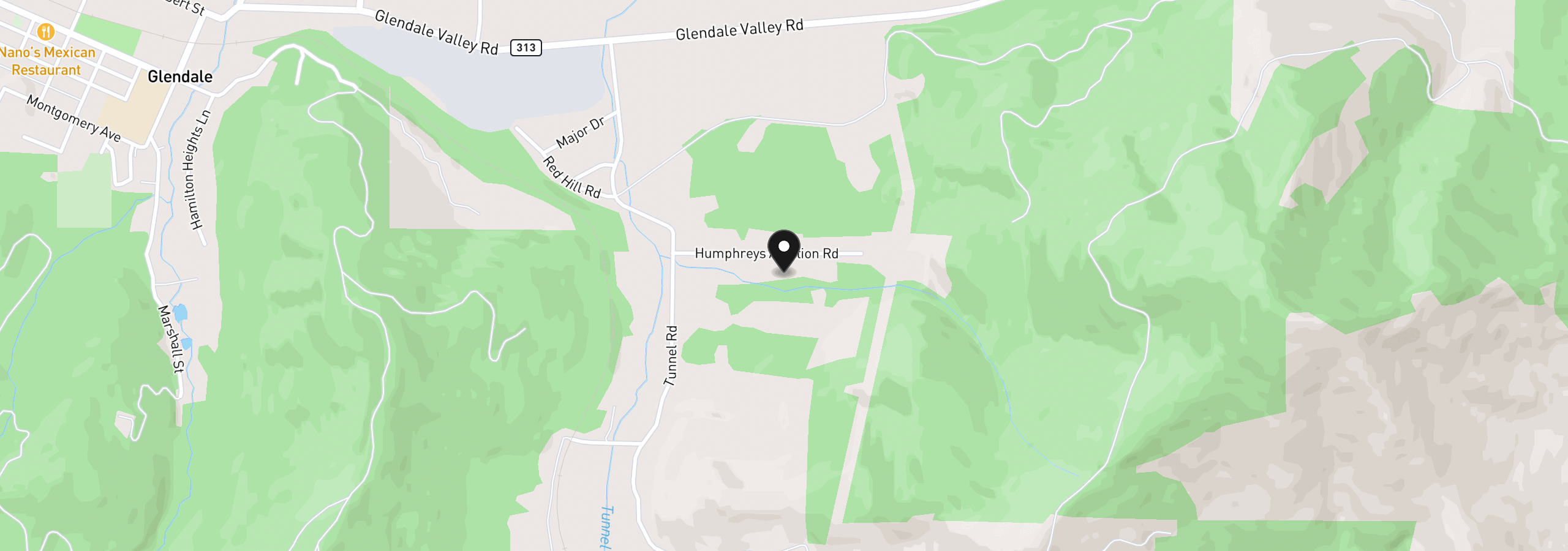 Map showing the location of 301 Humphrey Addition Rd, Glendale, OR 97442