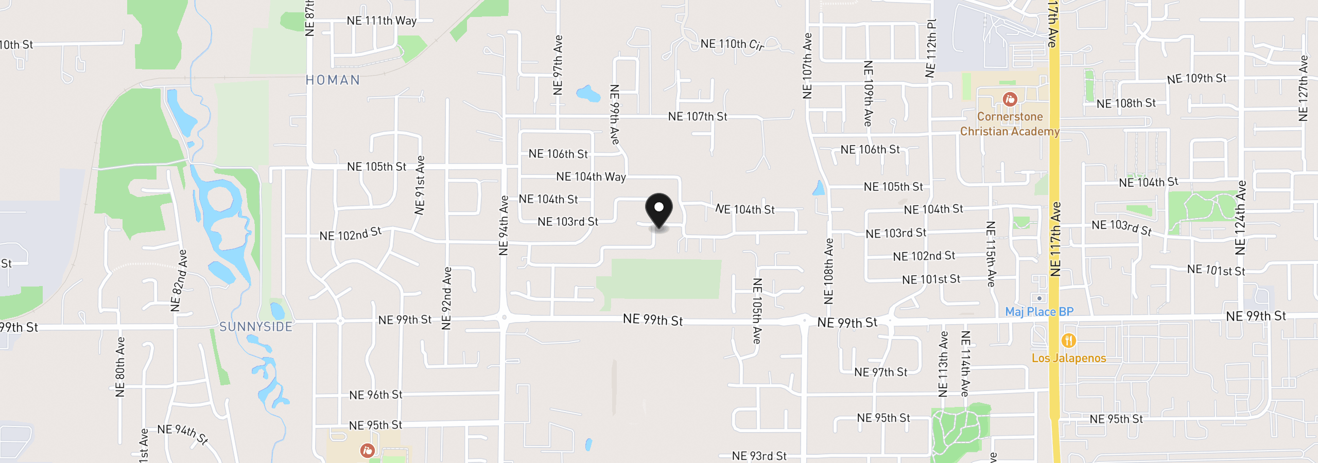 Map showing the location of 10001 NE 103rd St, Vancouver, Wa 98662