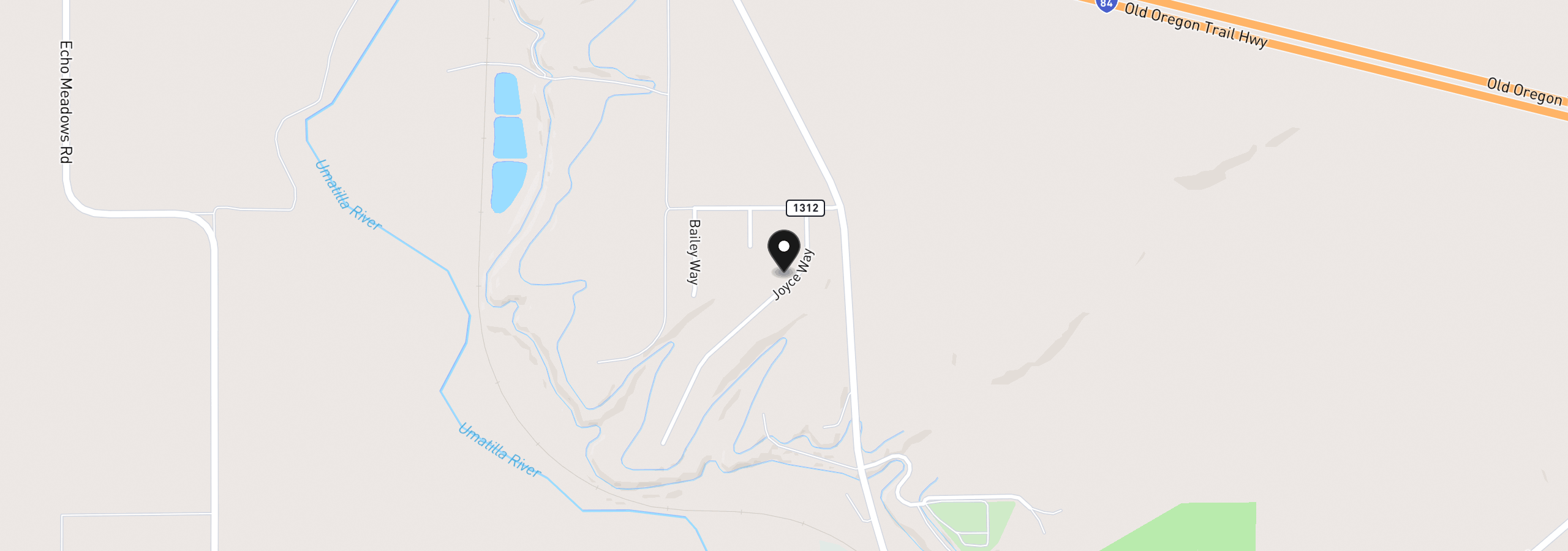Map showing the location of 77330 Joyce Way, Echo, OR 97826