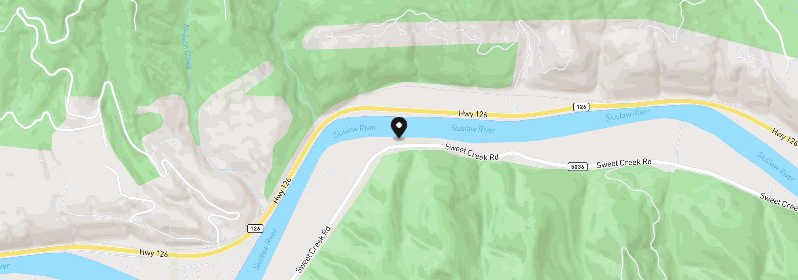 Map showing the location of 9959 Sweet Creek Rd, Mapleton, OR 97453