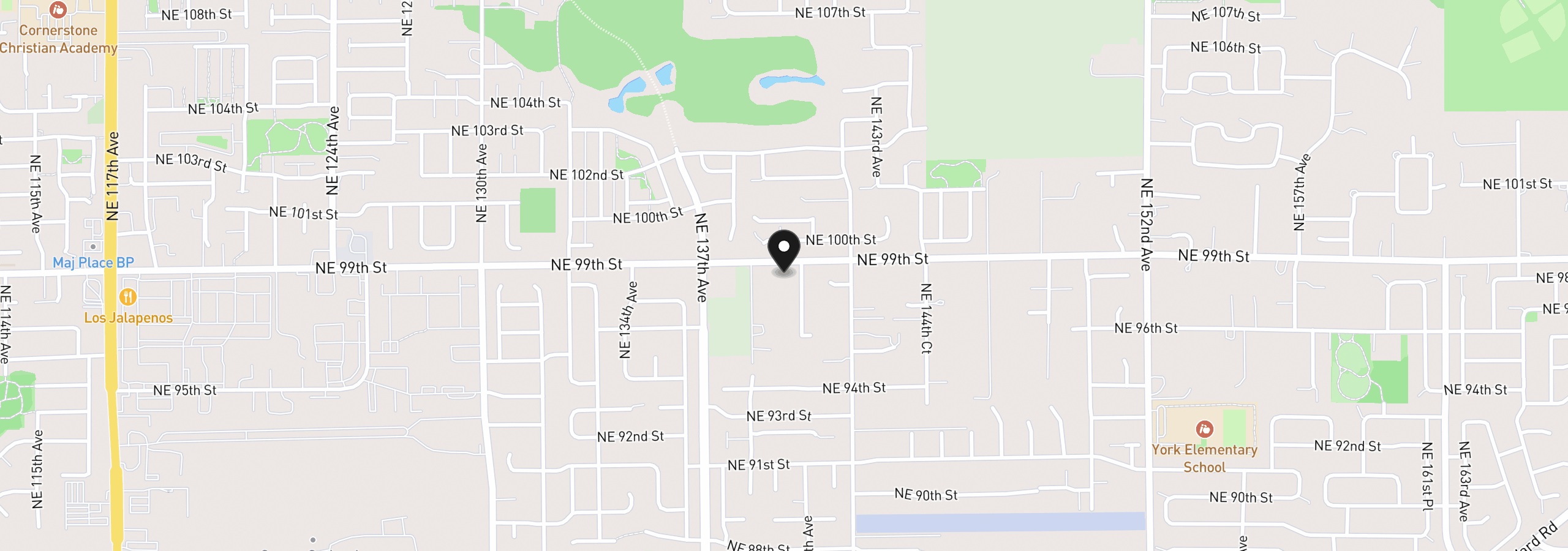 Map showing the location of 9819 NE 138th Ct, Vancouver, Wa 98682