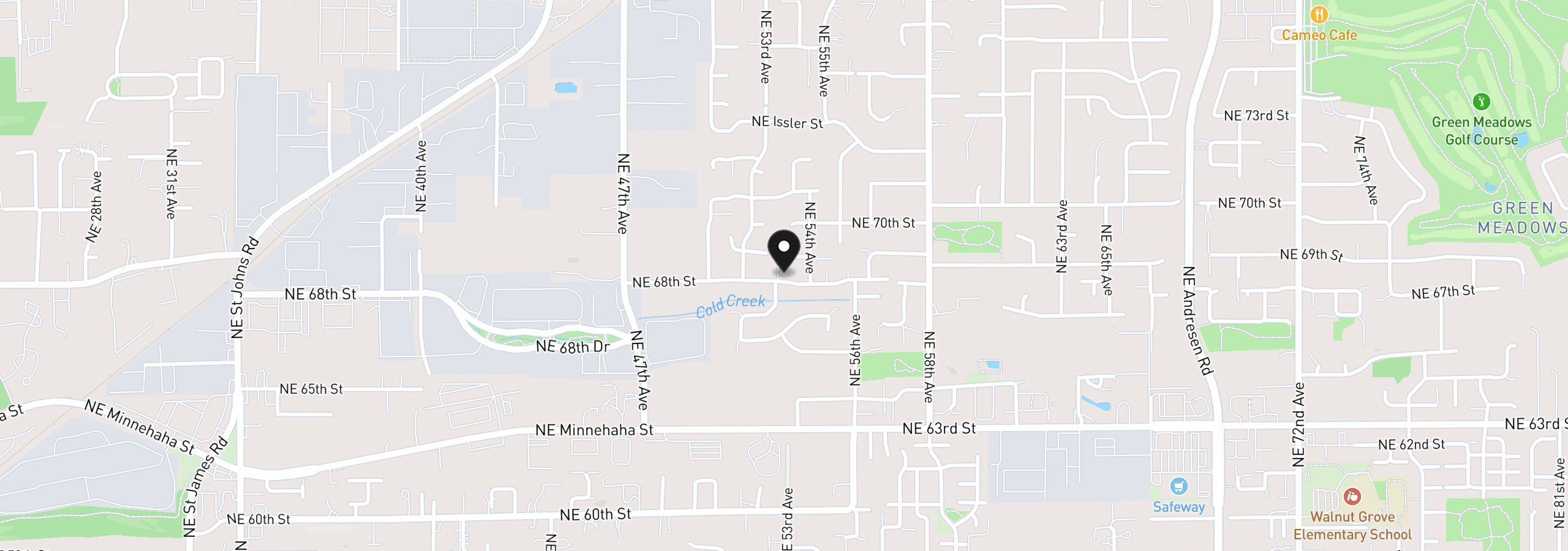 Map showing the location of 5318 NE 68th St, Vancouver, Wa 98661