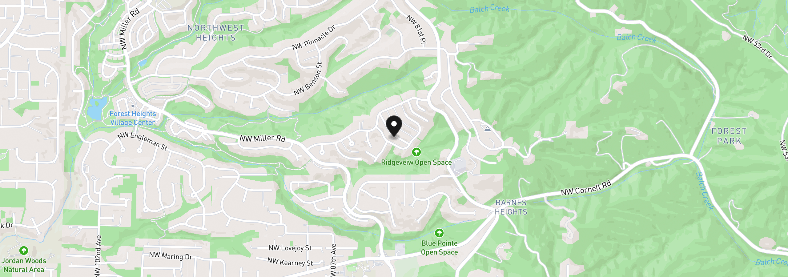 Map showing the location of 1815 NW Rosefinch Ln, Portland, OR 97229