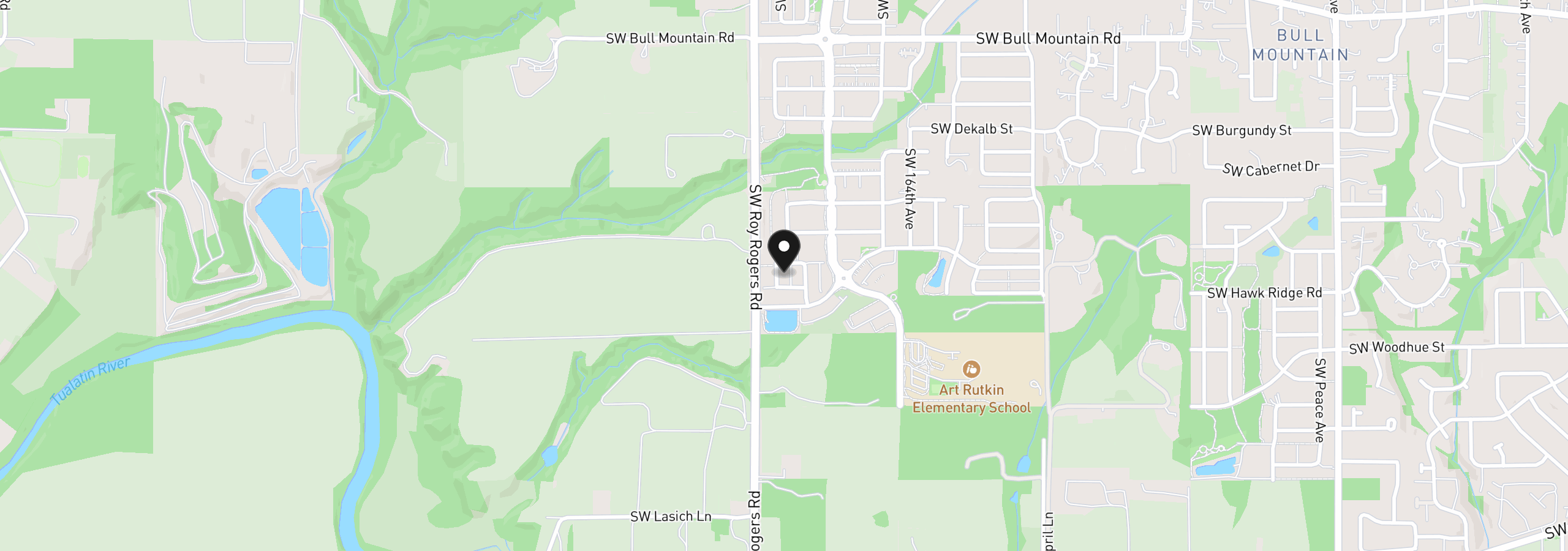 Map showing the location of 15270 SW 169th Ave, Tigard, OR 97224