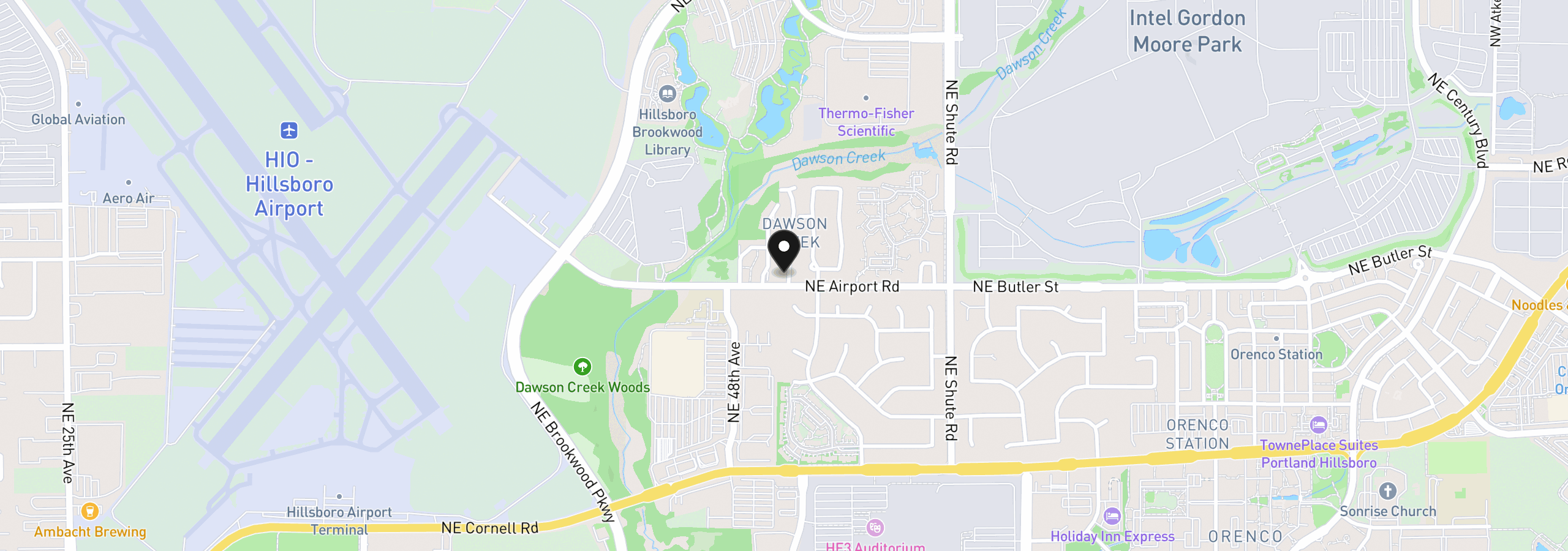 Map showing the location of 1923 NE 50th Way, Hillsboro, OR 97124