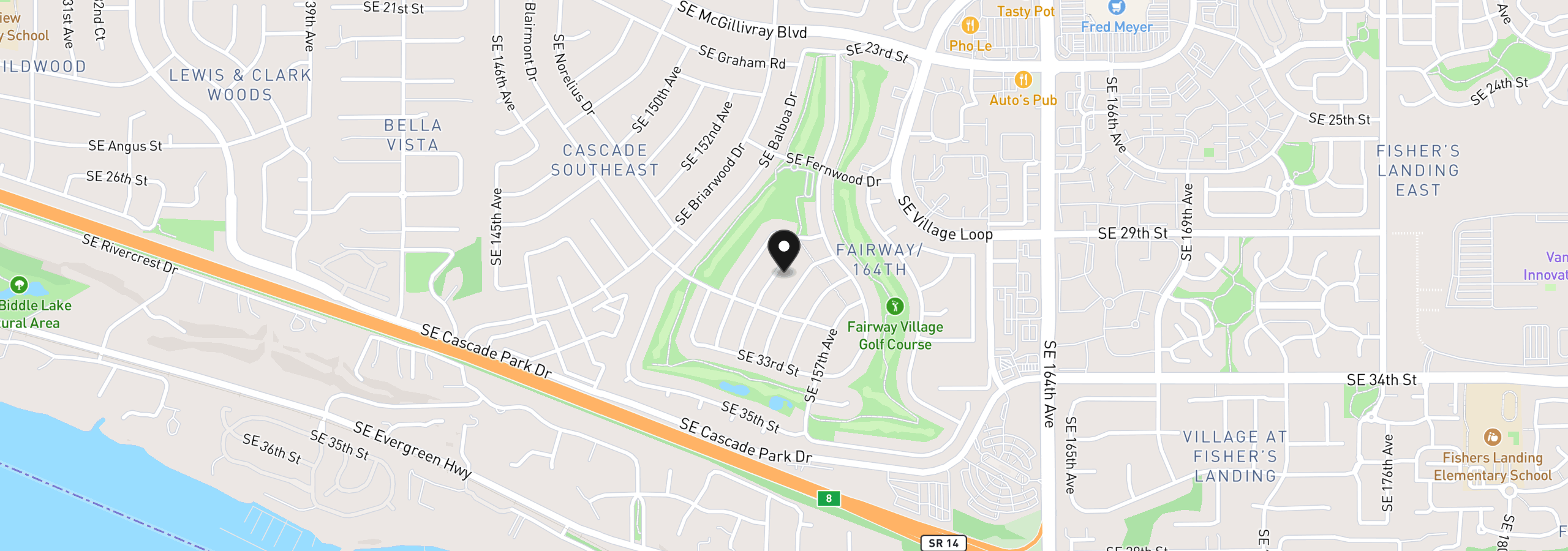 Map showing the location of 2919 SE 154th Ave, Vancouver, Wa 98683