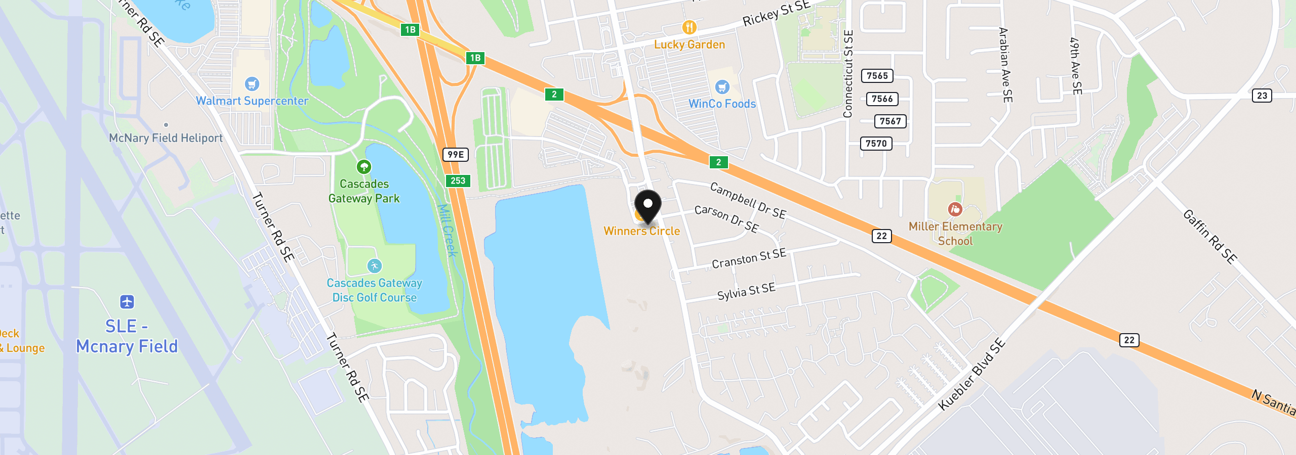Map showing the location of Lancaster, Salem, OR 97301