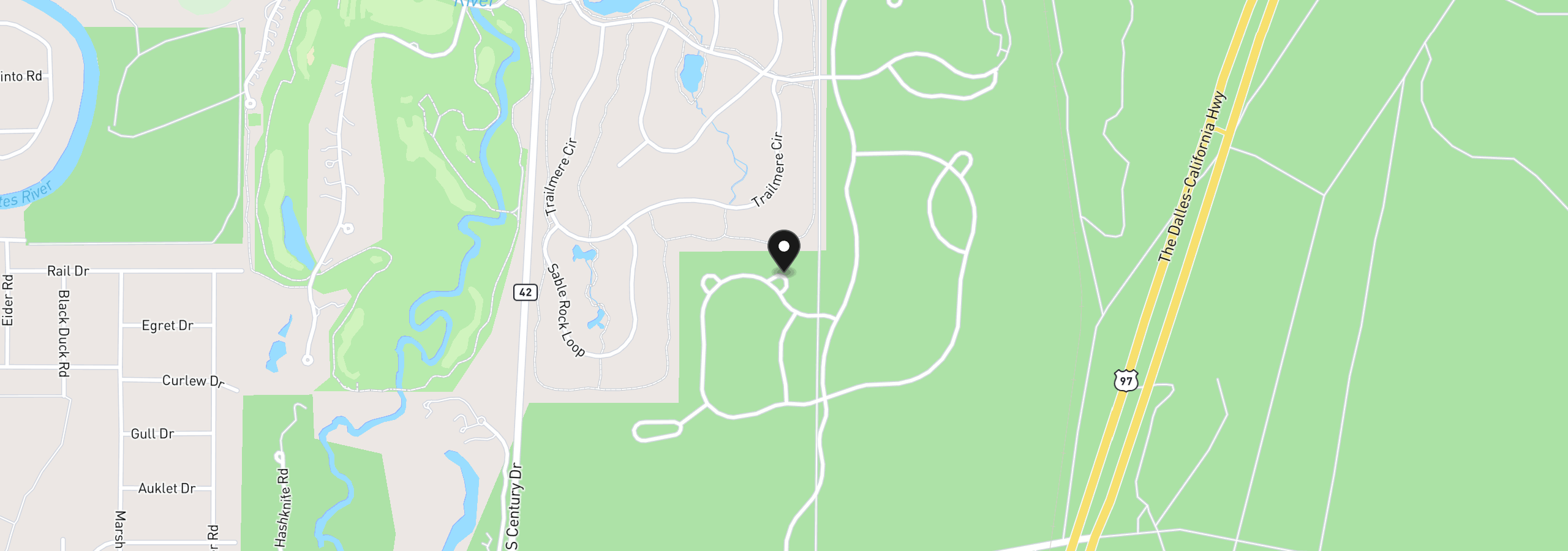 Map showing the location of 17727 Redtail Loop 475, Bend, OR 97707