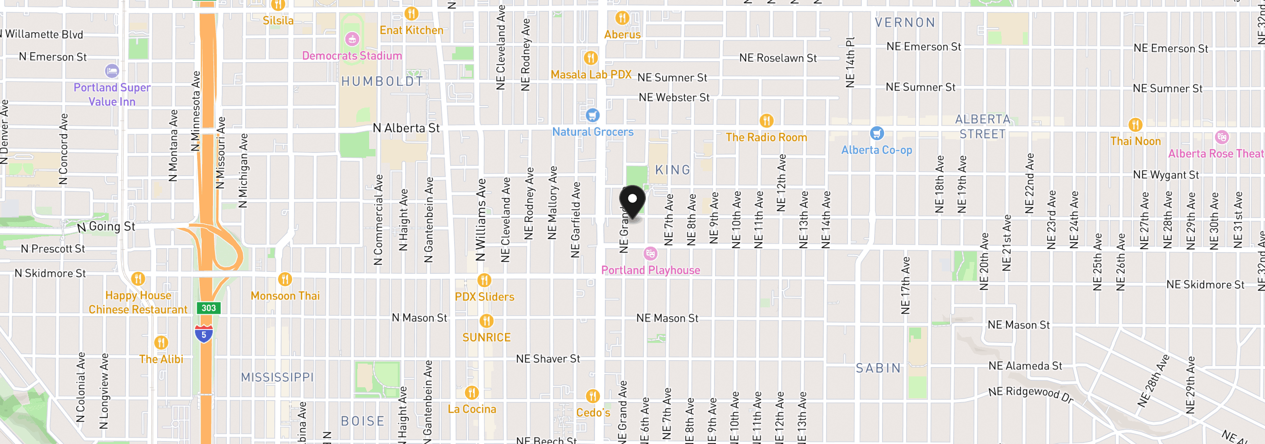 Map showing the location of 514 NE Going St, Portland, OR 97211