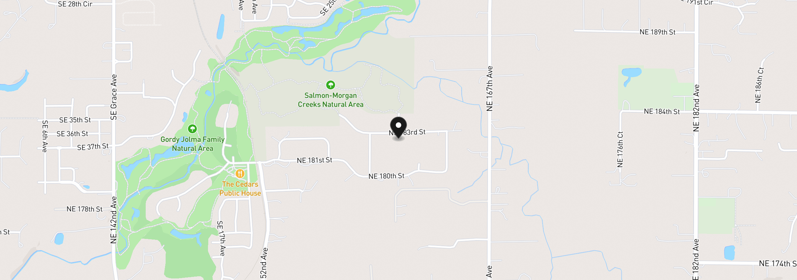Map showing the location of 16101 NE 183rd St, Brush Prairie, Wa 98606