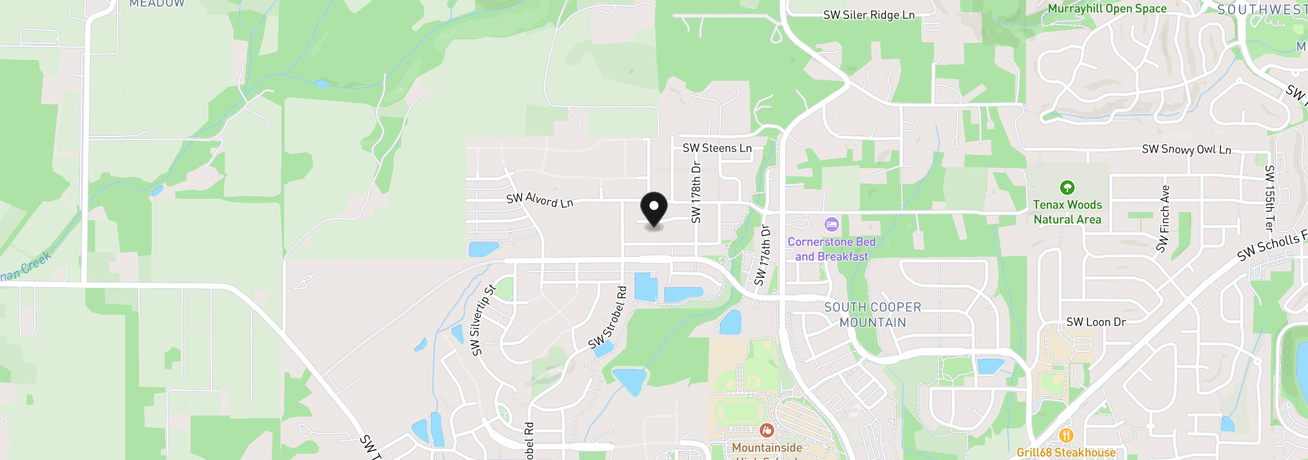 Map showing the location of 11806 SW Howlock Ln, Beaverton, OR 97007