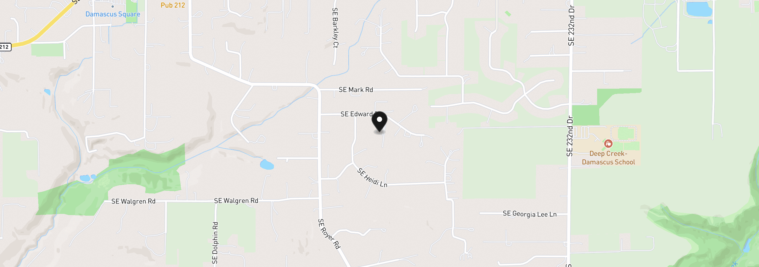 Map showing the location of 21860 SE Edward Dr, Damascus, OR 97089