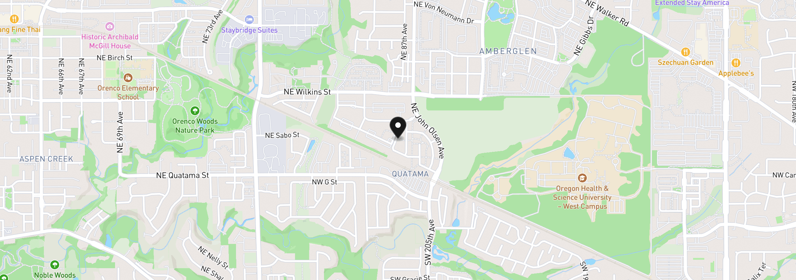 Map showing the location of 646 NE Roydon Ln, Hillsboro, OR 97006