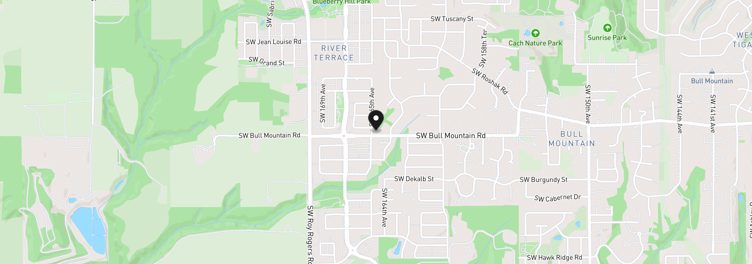 Map showing the location of 14476 SW 165th Ave, Tigard, OR 97224