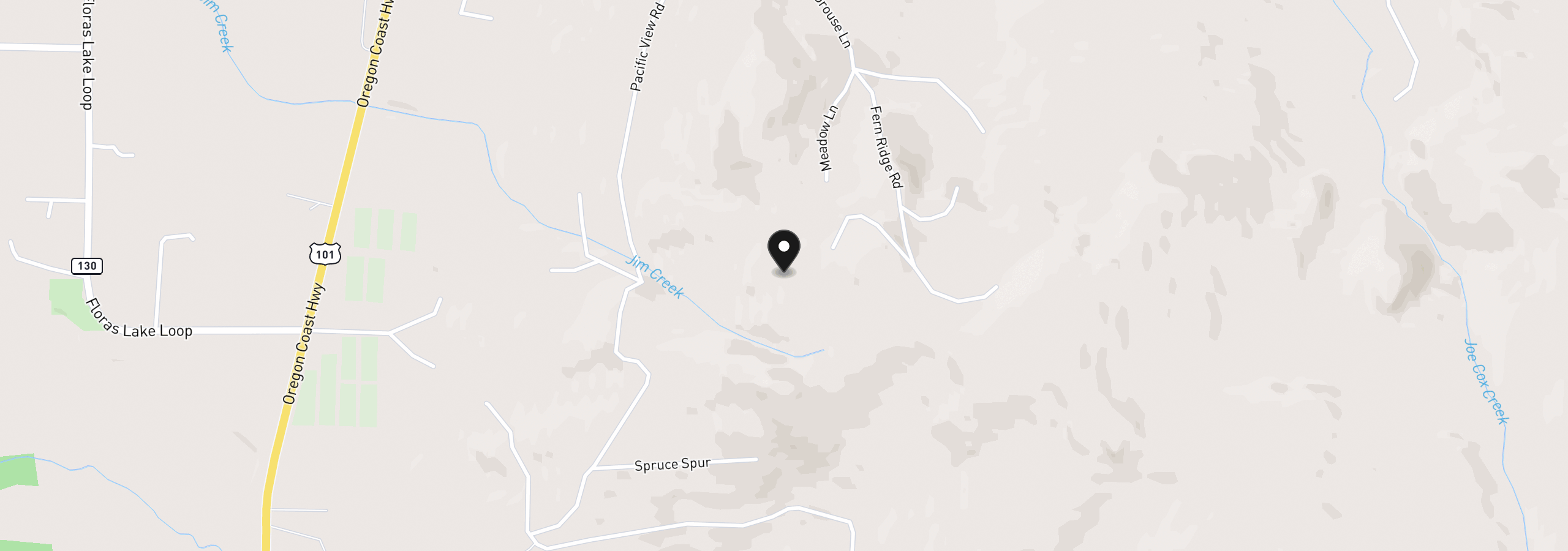 Map showing the location of 47450 Fern Ridge Rd, Langlois, OR 97450