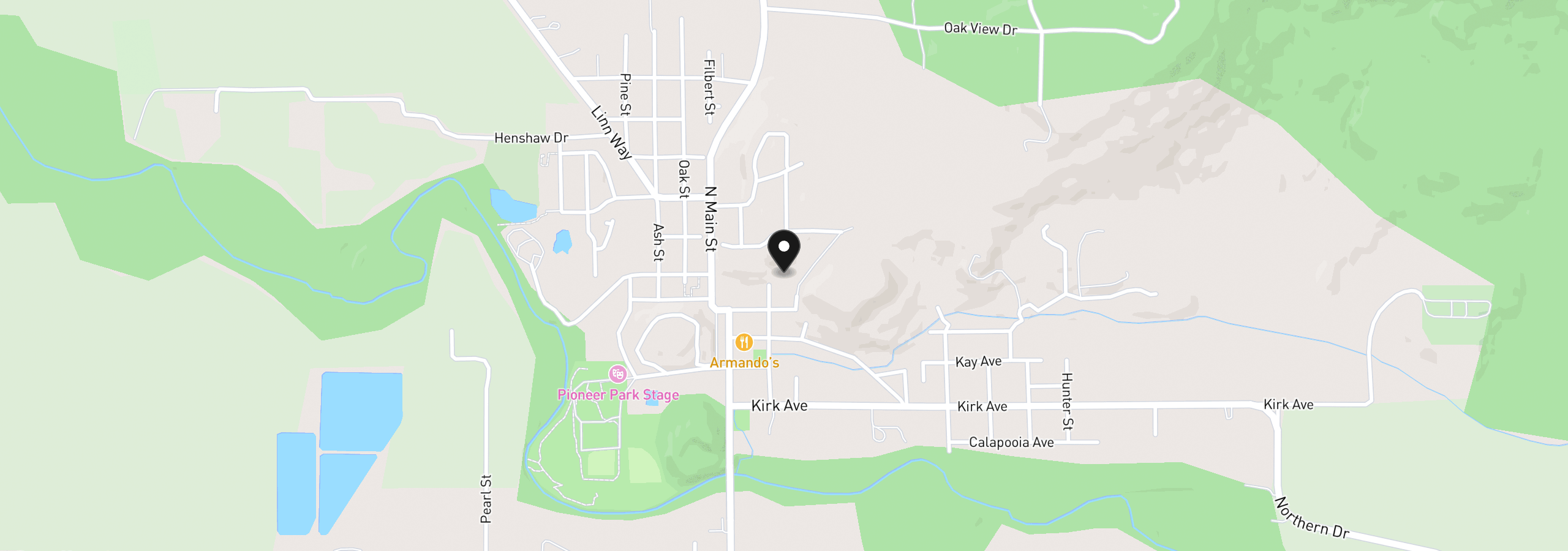Map showing the location of 610 Averill St, Brownsville, OR 97327