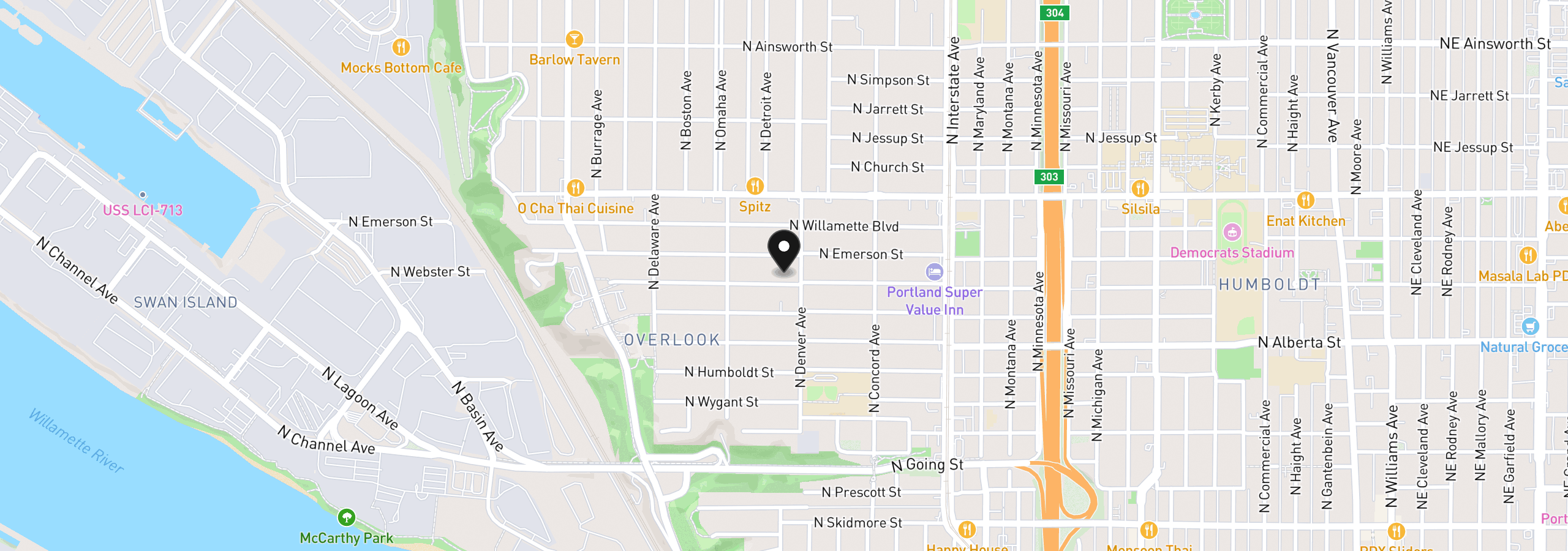 Map showing the location of 2021 N Sumner St, Portland, OR 97217