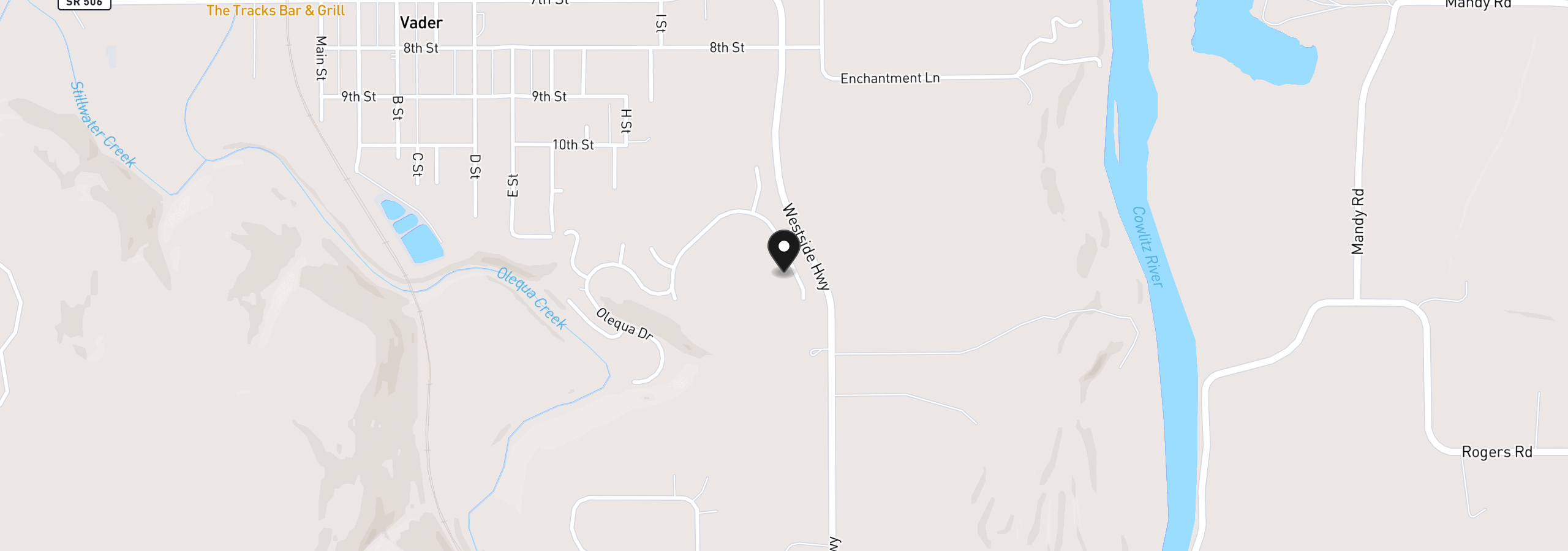 Map showing the location of 108 Enchanted Valley Dr, Vader, Wa 98593