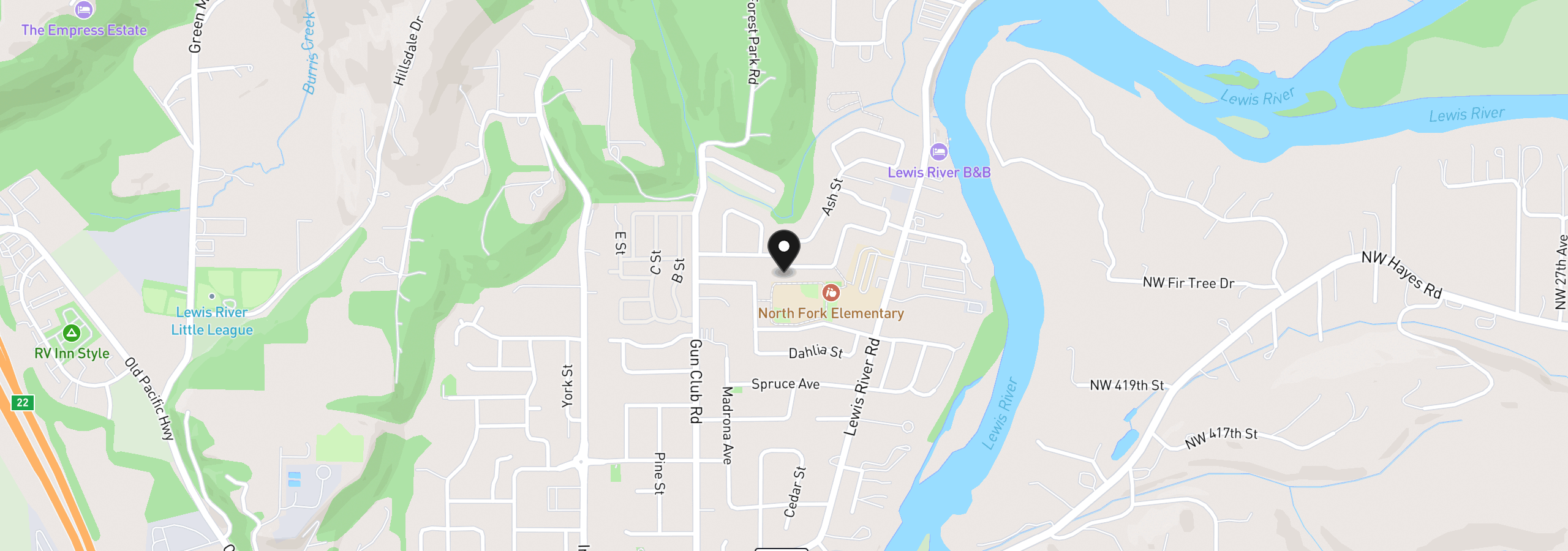 Map showing the location of 2128 Statesman Dr Lot 32, Woodland, Wa 98674