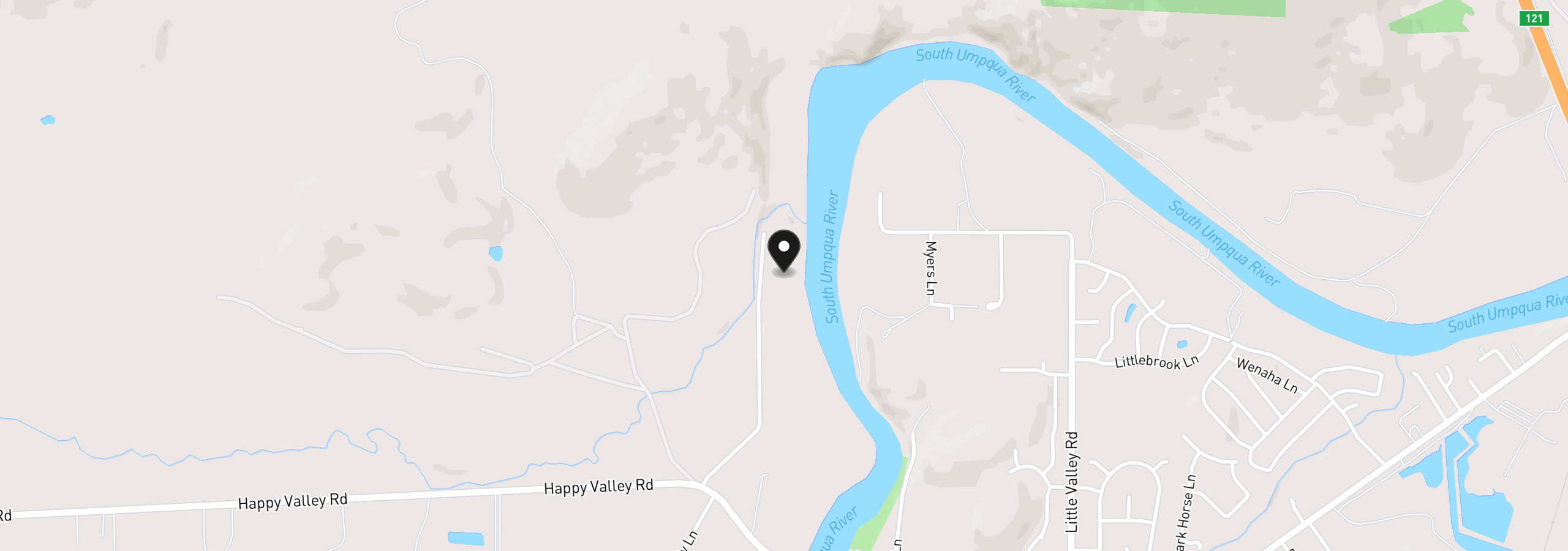 Map showing the location of 549 Bailey Dr, Roseburg, OR 97471